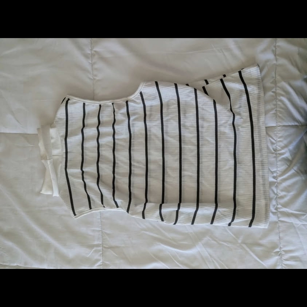 SHEIN Black and White Striped Tank Top